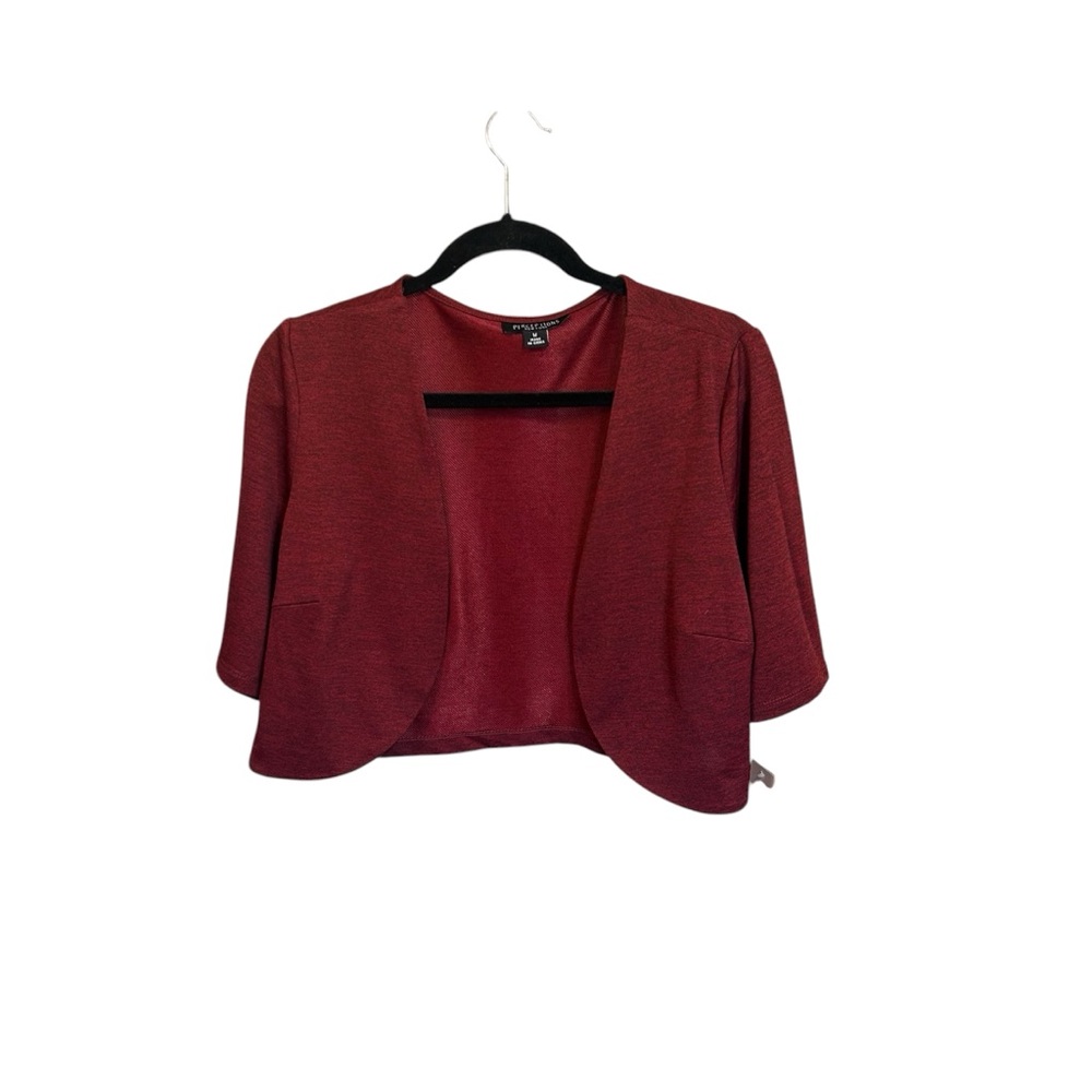 Perceptions Red Knit Poncho Shrug